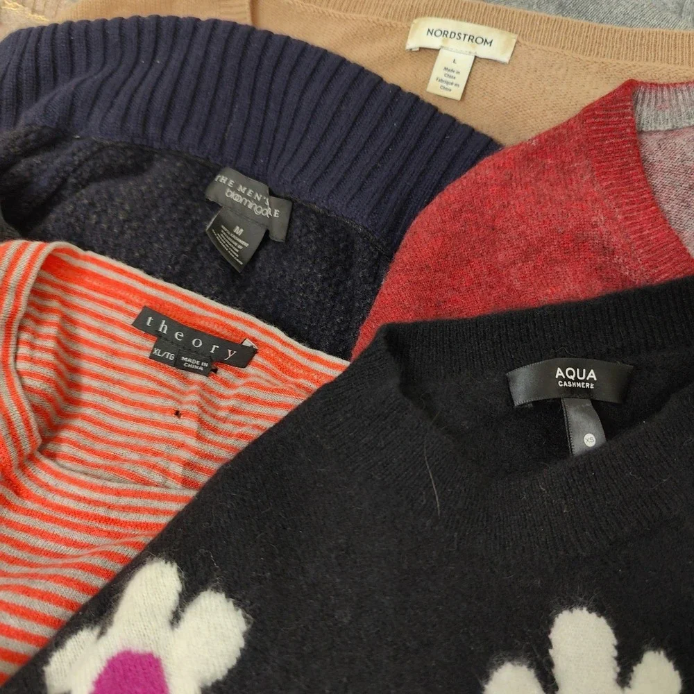 Mixed Brand Flawed Cashmere Lot 10pc Cashmere Silk Flawed Repair Upcycle